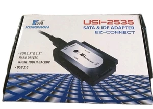 KINGWIN EZ-Connect USI-2535 USB 2.0 to SATA & IDE HARD-DRIVE W/ One Touch Backup - Picture 1 of 4