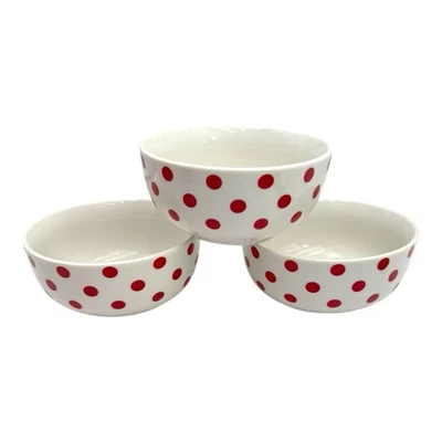 Pfaltzgraff Kenna Red Polka Dot Soup Cereal Bowl 17oz EUC Price Per Bowl - Image 1 of 4