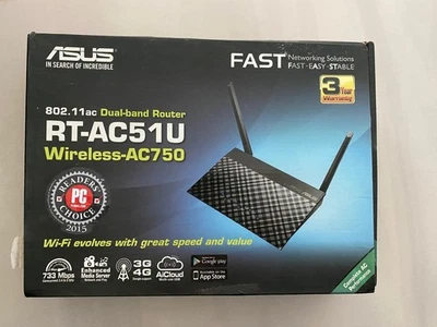 ASUS RT-AC51U AC750 WLAN Router Dual-Band 2,4 GHz/5 GHz Ethernet schwarz - Bild 1 von 4