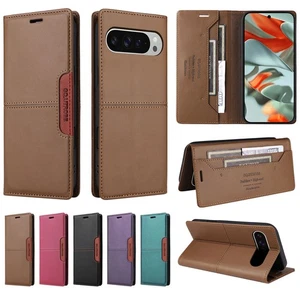 For Google Pixel 9 Pro Xl 8Pro Anti Scratch Leather Wallet Case Flip Phone Cover - Picture 1 of 17