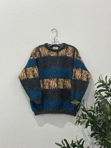 Vintage 80s United Colors Of Benetton Shetland Wool Sweater Made in Italy Sz M - Picture 1 of 10