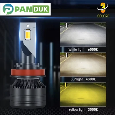 PANDUK Dual-Color H4 Led 80000LM Car Headlight Tri-Color H7 H11 H8 9005 HB3 9006 - Image 1 of 4