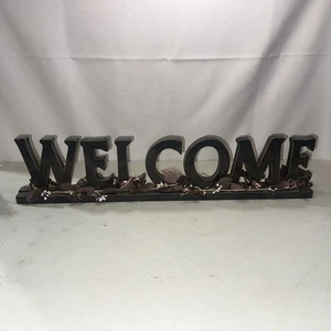3-D Wooden Welcome Sign 26” Long 5.5” Tall - Picture 1 of 6