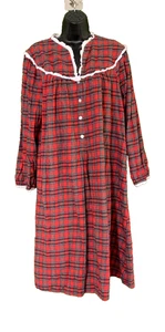 Lanz of Salzburg Nachthemd rot Tartan Flanell kariert Cabin Life Cottagecore Gr. XL - Bild 1 von 14