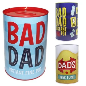 Father's Day Money Tin Savings Bank - Choose Design - Picture 1 of 11