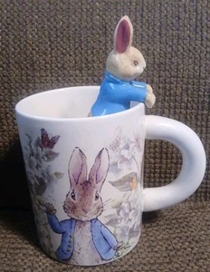 Beatrix Potter The World of Peter Rabbit Mug W/ 3D Figure Peaking Out The Mug - Picture 1 of 7