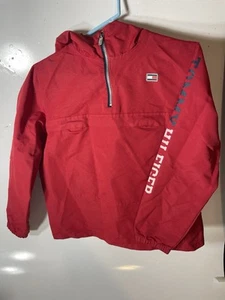 Tommy Hilfiger Jacket Large Youth 16/18 Red pullover Hoodie Boys - Picture 1 of 8