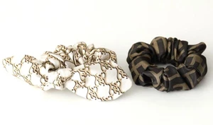 Fendi Zucca Logo Jacquard Scrunchie & weißes Band Typ Haarschmuck 2er Set - Bild 1 von 9