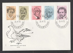 1972 Switzerland Celebrities FDC. Bern First Day Cover - Picture 1 of 1