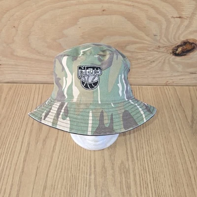 New Jersey BROOKLYN Nets '47 NBA HWC Woodrow Bucket WOODLAND CAMO HAT CAP L XL - Image 1 of 4