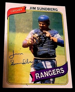 JIM SUNDBERG 1980 Topps ERROR Card #530 Yellow BAND Pink Banner SSP Rare OddBaLL - Picture 1 of 7