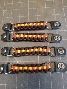 Vest extenders paracord Set of 4  extenders Lite weight BLACK RED YELLOW - Foto 1 di 2