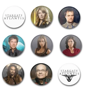25mm 1" STARGATE ATLANTIS BUTTON BADGES x9 - Foto 1 di 1