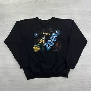 Vintage 2000 Millennium Sweatshirt Size Medium Black Crewneck New Year Party - Picture 1 of 6