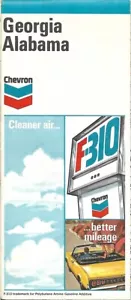 1971 CHEVRON STANDARD OIL COMPANY Road Map GEORGIA ALABAMA Savannah Birmingham - Picture 1 of 4