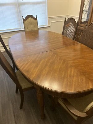 古董餐厅6件套椅子中国橱柜  — 第 1/4 张图片