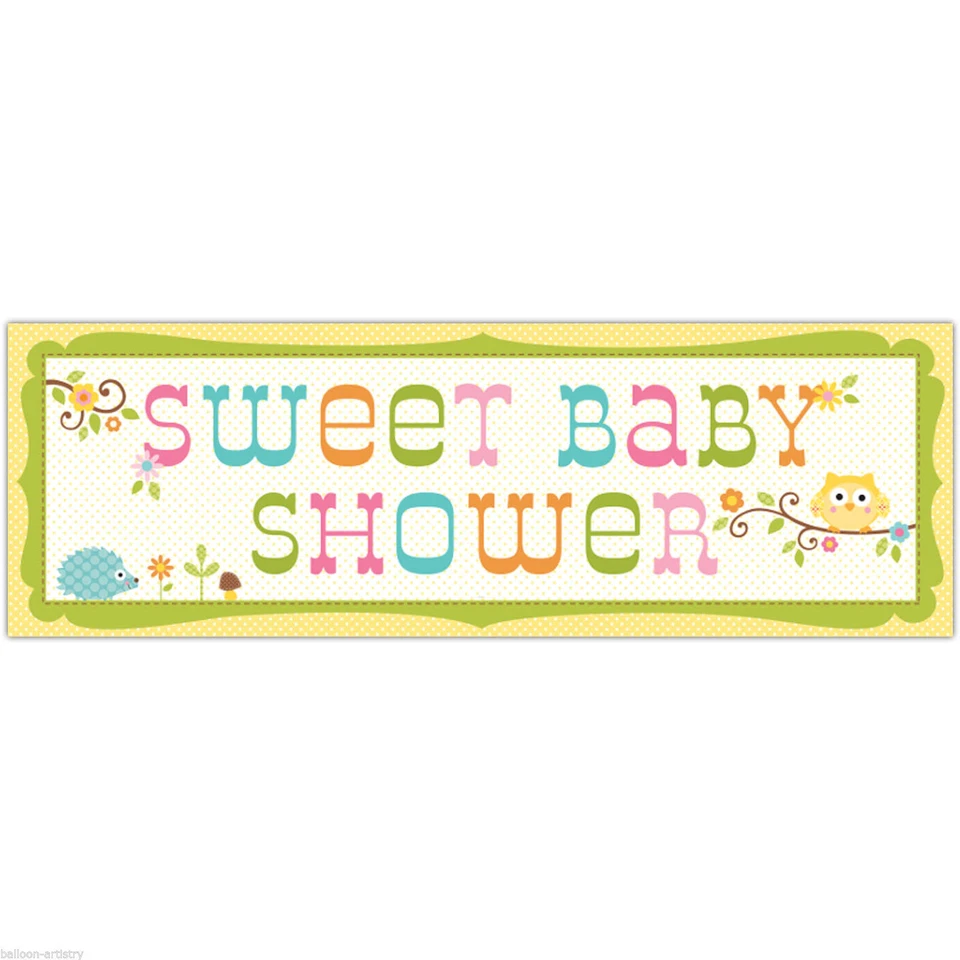 Happi Tree Owl Baby Shower Party Supplies 60"x20" Giant Banner - Image 1 of 1