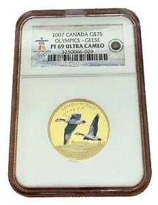 Canada 2007 Gold 75 Dollars $75 NGC PF69UC Olympics - Geese - Picture 1 of 2