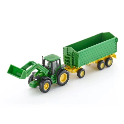 Siku 1843 John Deere Tractor with Front Loader and Trailer 1:87 scale KRAMPE NEW - Image 1 of 4