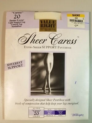 Top Worthington Sheer Caress Control 20 Denier Lycra Sandalia Hueso Corto Foto 1 de 2