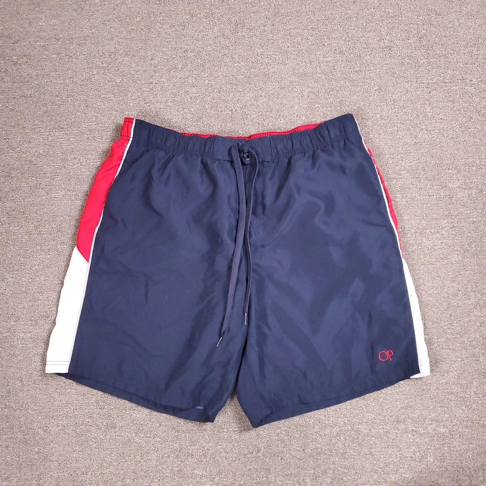 Pantalones Cortos Ocean Pacific Para Hombre Azul Rojo Extra Grande Informal Piscina Playa Fiesta Baúles Foto 1 de 4