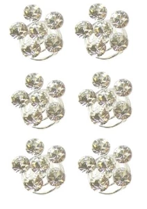 Sechs Kristall Diamant Blume Frühling Spirale Wirbel Spirale Braut Hochzeit Haarnadeln - Bild 1 von 2