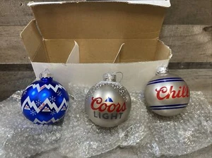 Coors Luz Árbol de Navidad Colgante Vacaciones Bombilla Adornos - Paquete de 3 - Imagen 1 de 9