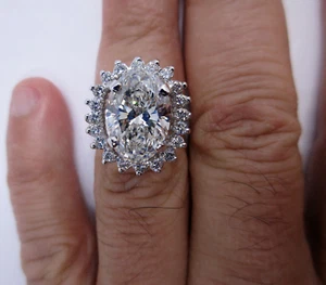 IGI CERTIFIED 14K Gold Engagement Ring Center Lab Grown Diamond=5.57 G-VVS2 - Picture 1 of 14
