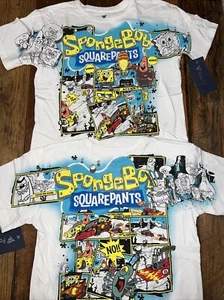 Spongebob Squarepants AOP NASCAR Youth Small Kids Tee NWT All Over Print NOS - Picture 1 of 6