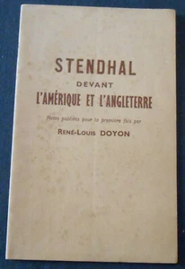 Stendhal devant l’Amérique et l’Angleterre - René-Louis Doyon - Picture 1 of 1