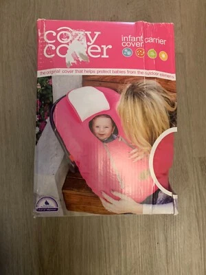 Cozy Cover Infant Carrier Cover Pink Cheer & White - Image 1 of 4