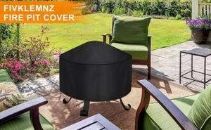Fivklemnz 50 Inch Round Fire pit Cover Drawstring Windproof - Bild 1 von 1