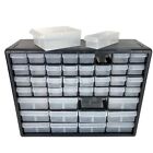 Akro Mils Storage Cabinet 44 Drawers 12 Large 32 Small Plastic Black Dividers