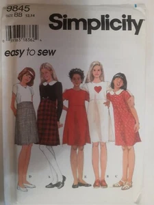 Dress Simplicity Sewing Pattern 9845 Girls BB 12 14 UC FF Easy Knee Pullover - Picture 1 of 5