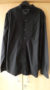 MENS FRENCH CONNECTION BLACK DRESS COTTON SHIRT SIZE LARGE - Picture 1 of 7
