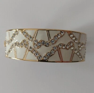 Brazalete Kate Spade Esmalte Blanco, Tono Dorado y Cristal Foto 1 de 4