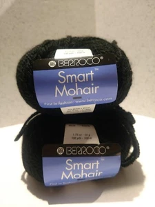 Berroco "Smart Mohair" Yarn. (Lot of 2- 50g Balls) Color# 8834 (black) - Picture 1 of 6