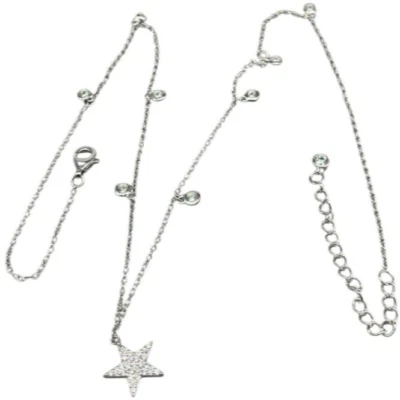 Girocollo femminile collana argento 925 Stella e puntiluce firmato Made in Italy - Immagine 1 di 4