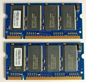 SanMax 1GB (2x512MB) DDR1 SODIMM SMD-N51226NAG-J PC-2700 333MHz #R2016 - Bild 1 von 2