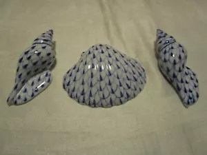 Set 3 conchiglie a rete vintage Andrea by Sadek blu bianche dipinte a mano anni 80 - Foto 1 di 8