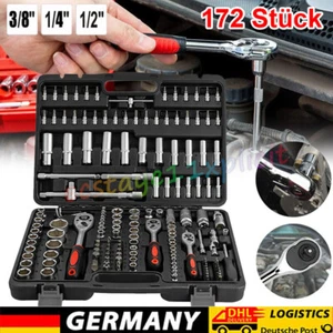 Steckschlüssel Satz 172tlg Knarrenkasten Set,Koffer Ratschen Kasten,1/4 3/8 1/2" - Bild 1 von 11