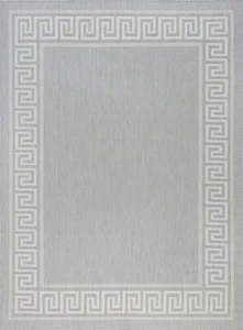 5x7 Gray Angled Curls Mediterranean Solid Bordered ECO1004 - Aprx 5' 3" x 7' 3" - Picture 1 of 2