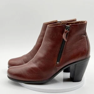 ECCO Shape 35 Leather Ankle Boots Size 9 / 40 Womens Brown - Picture 1 of 10