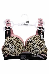 2 Pack Sport Band bebe Sexy Push Up Underwire Animal Print Padded Bras 2898 - Picture 1 of 4