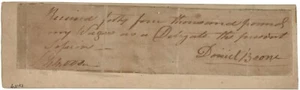 DANIEL BOONE Signed Note - US Pioneer / Explorer / Frontiersman - preprint - Picture 1 of 1