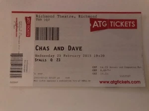 Chas and Dave concert ticket 25/2/2015.... Richmond theatre used - Foto 1 di 1