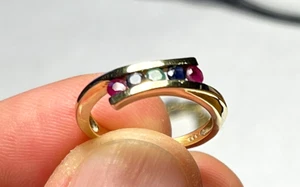 Goldring Memory-Stil, Rubine, Saphire, Smaragd, 333/8Ct, Größe 51 (16,2mm) - Bild 1 von 6