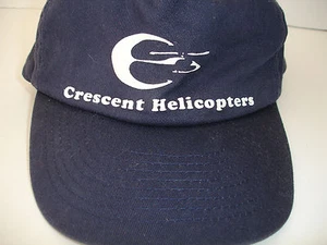 Gorra de béisbol azul con cierre a presión Crescent Helicopters nueva stock antigua nueva sin etiquetas - Imagen 1 de 5