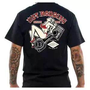 Camiseta Para Hombres Hot Rod Rockabilly Lucky 13 Piston Pin-Up Camiseta De Colección - Imagen 1 de 7