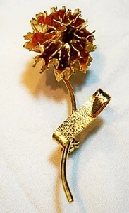 Broche vintage FIGURA FLORAL tono dorado D12 - Imagen 1 de 7